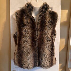 Luxe Brown Fur Reversible Vest - XL